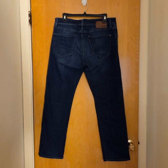 Mavi Zach Straight Leg Denim Jeans Mens 33x30 Dark Blue Wash Stretch Egypt Made - Picture 2 of 11